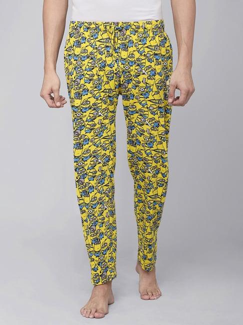 free authority yellow regular fit printed nightwear pyjamas