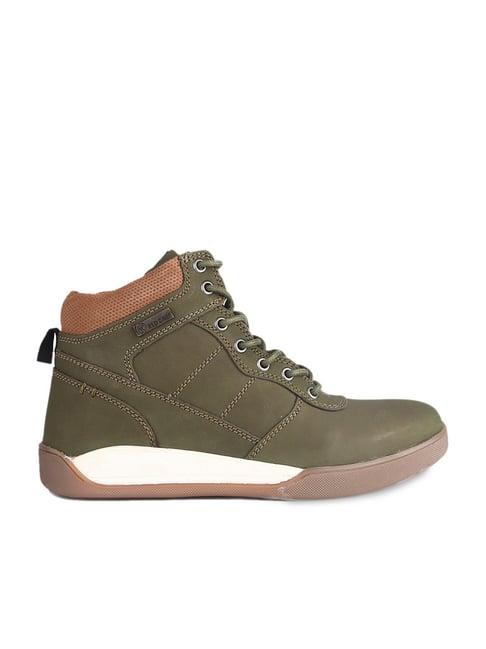 red chief men's olive casual boots