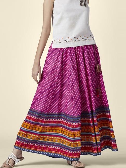 akkriti by pantaloons pink printed skirt