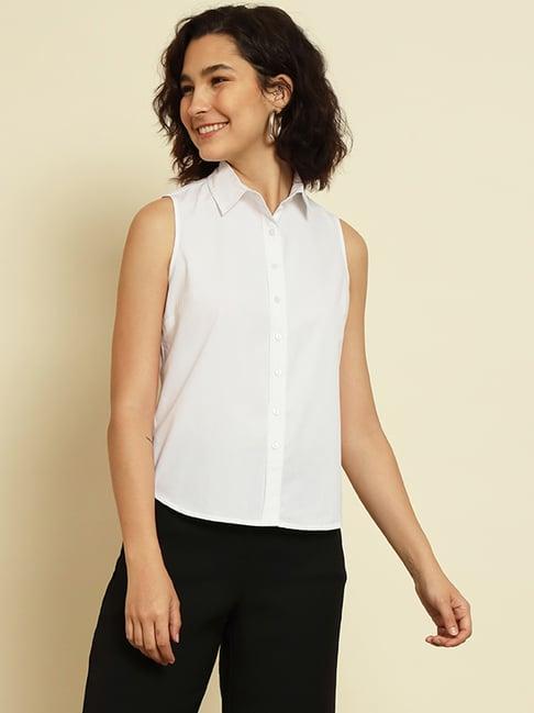 trend arrest white regular fit shirt