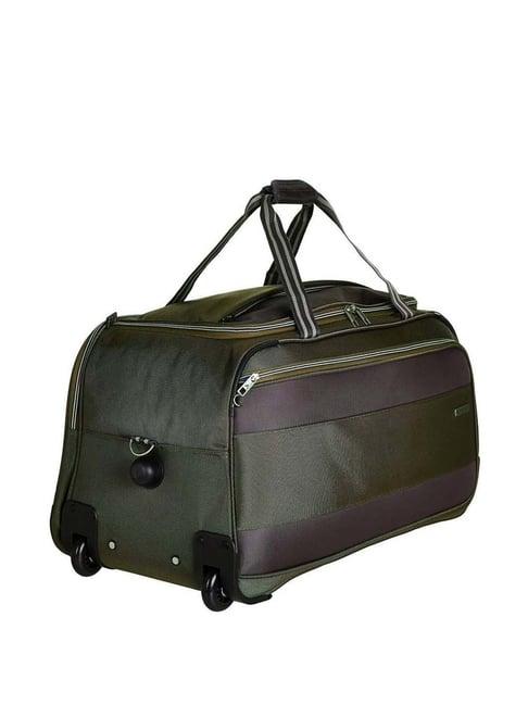 aristocrat crysta olive medium duffle trolley bag