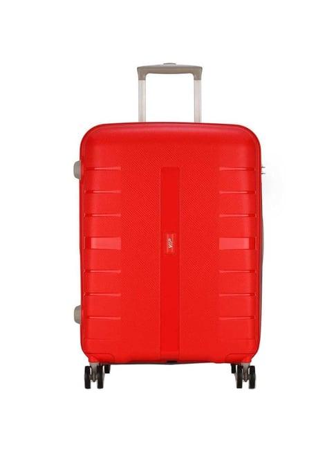 vip voyager fiery red textured hard small trolley bag - 38 cm