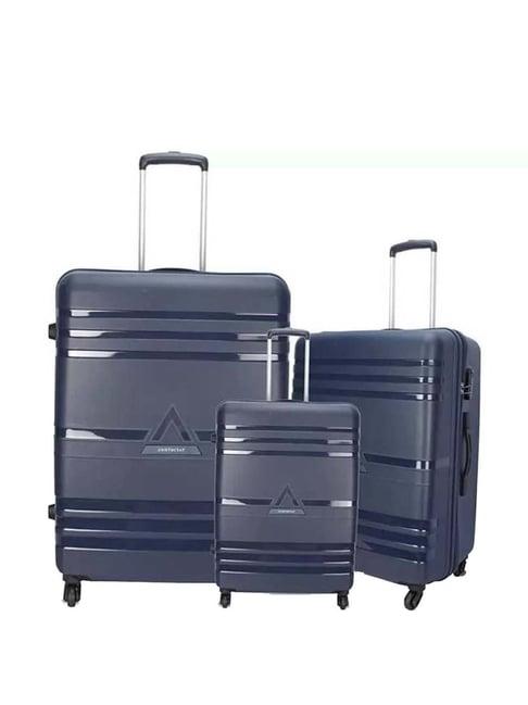 aristocrat jet poseidon blue striped trolley bag pack of 3 - 53cms, 63cms & 73cms