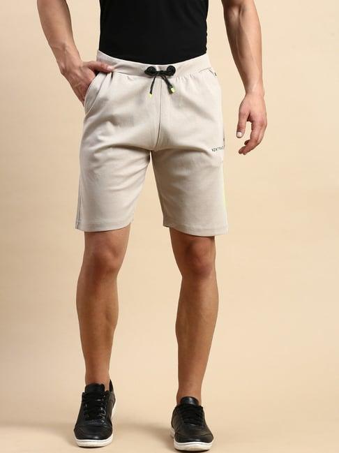 showoff beige slim fit shorts