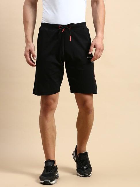 showoff black slim fit shorts