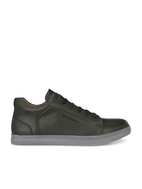 san frissco men's green casual sneakers