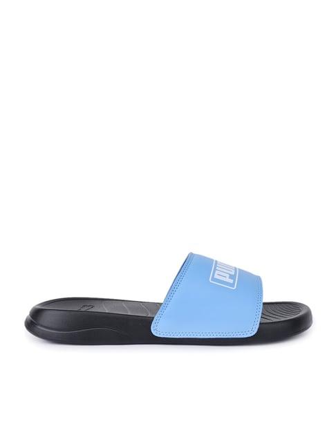 puma men's alvi blue slides