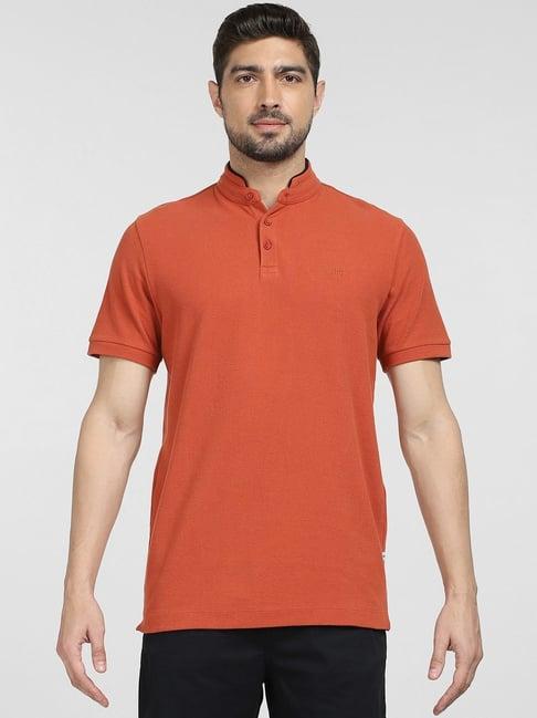 selected homme brown cotton slim fit t-shirt