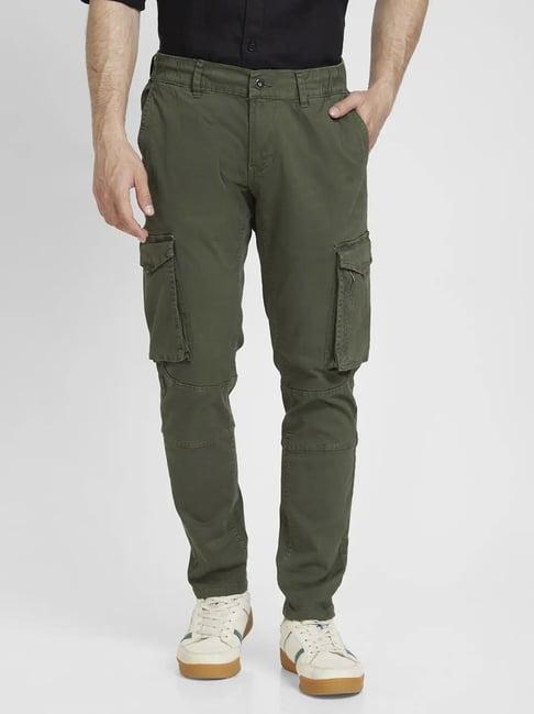 spykar rifle  green  slim fit cargos