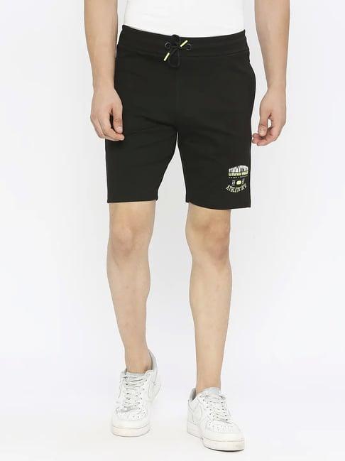 spykar black  regular fit shorts