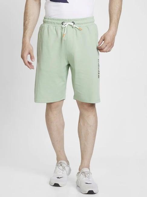 spykar pista green  regular fit shorts