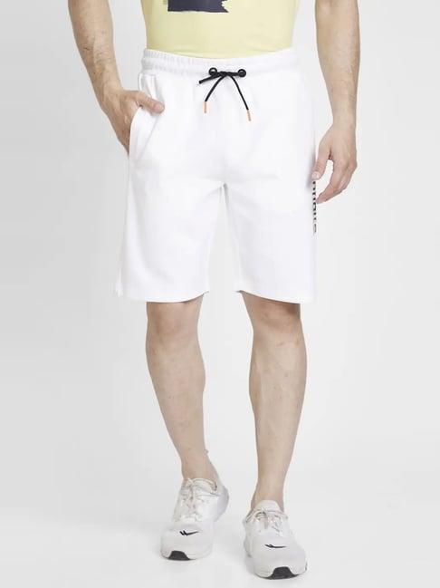 spykar white  regular fit shorts