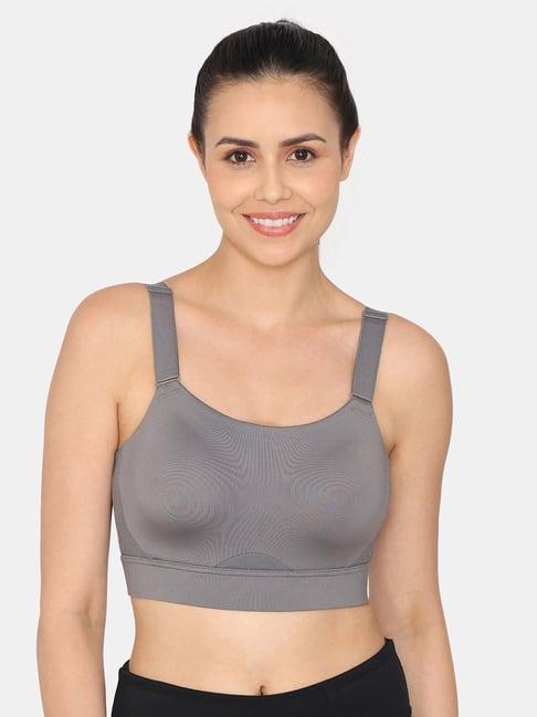 zelocity by zivame grey quick dry sports bra