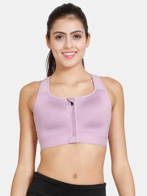 zelocity by zivame light purple quick dry sports bra