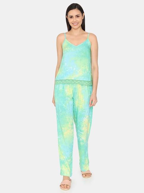 zivame multicolor printed camisole top with pyjamas