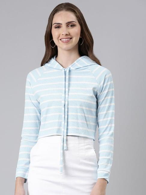 showoff blue striped sweatshirt