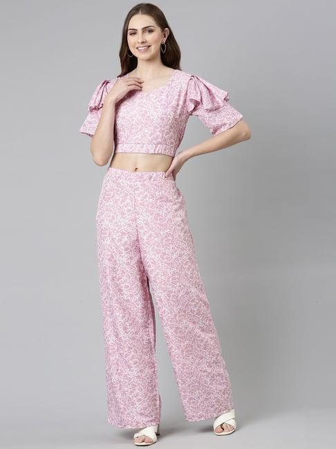 showoff pink printed co-ord set