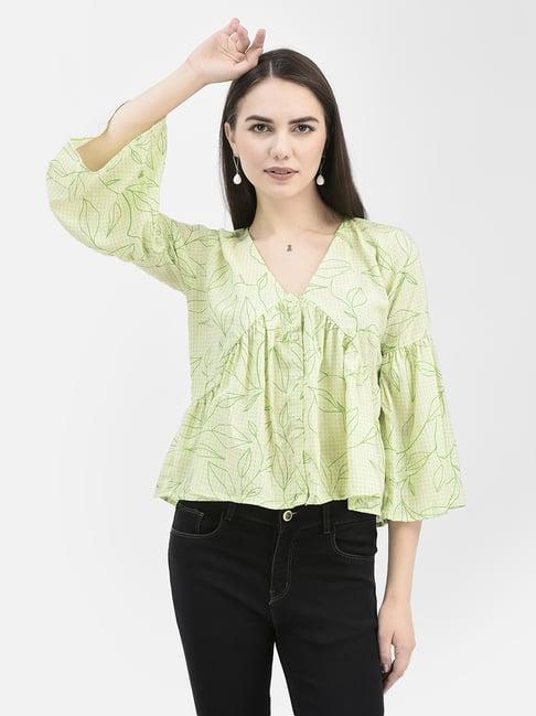 crimsoune club green printed top