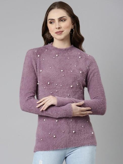 showoff purple embellished top