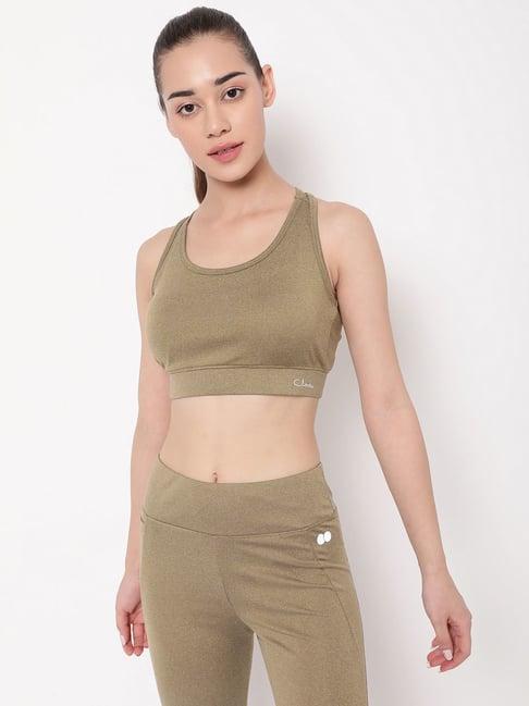 clovia dusty olive green sports bra