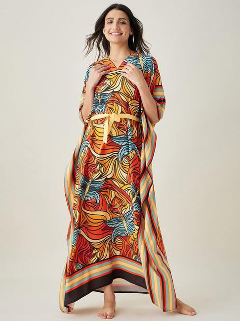 the kaftan company multicolor printed kaftan nighty