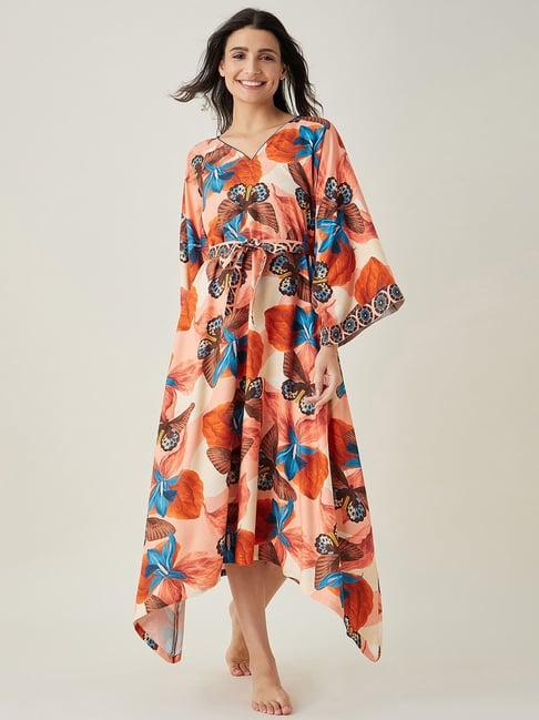 the kaftan company multicolor printed kaftan night dress