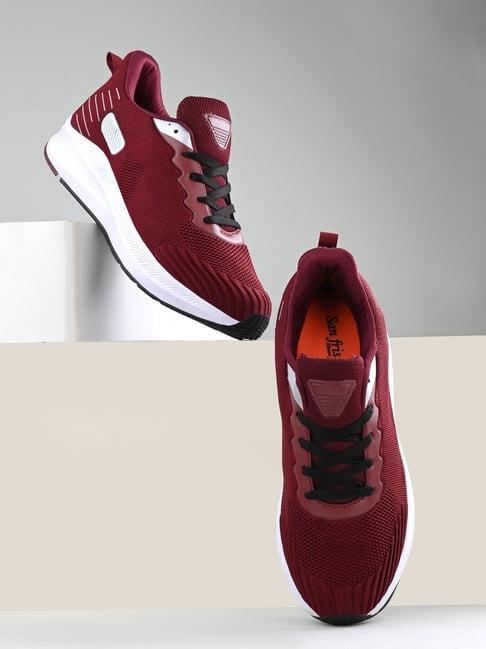 san frissco men's maroon running shoes