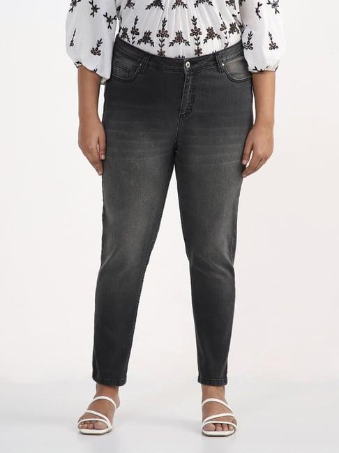 gia by westside solid charcoal jeans