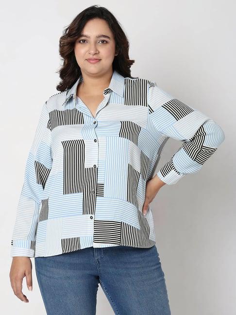 vero moda curve multicolor striped shirt