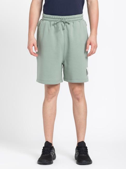 adidas green regular fit shorts