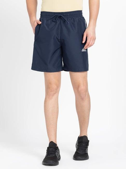 adidas chelsea navy regular fit striped sports shorts