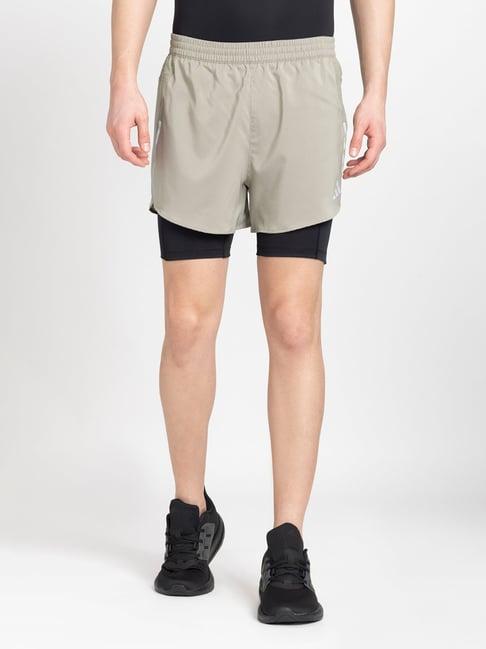 adidas silver grey regular fit d4r 2-in-1 sports shorts