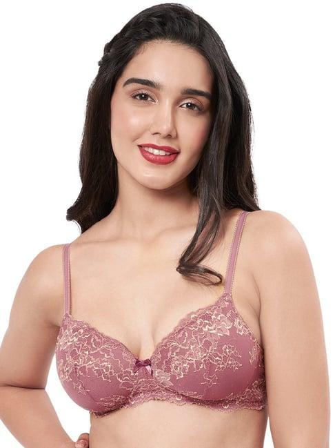 amante purple lace pattern full coverage bra