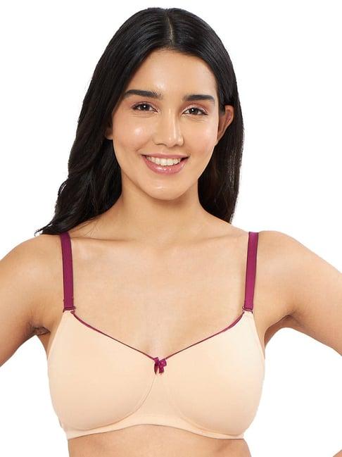 amante beige cotton t-shirt bra