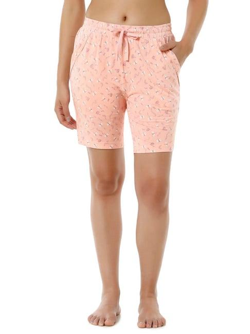 amante pink cotton printed shorts