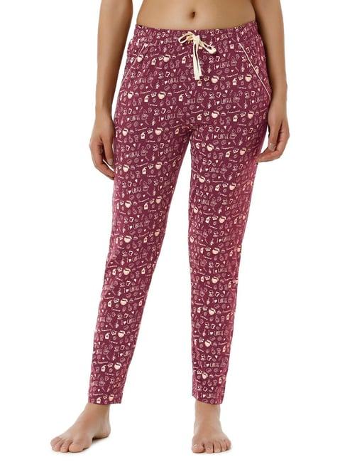 amante purple cotton printed pyjamas