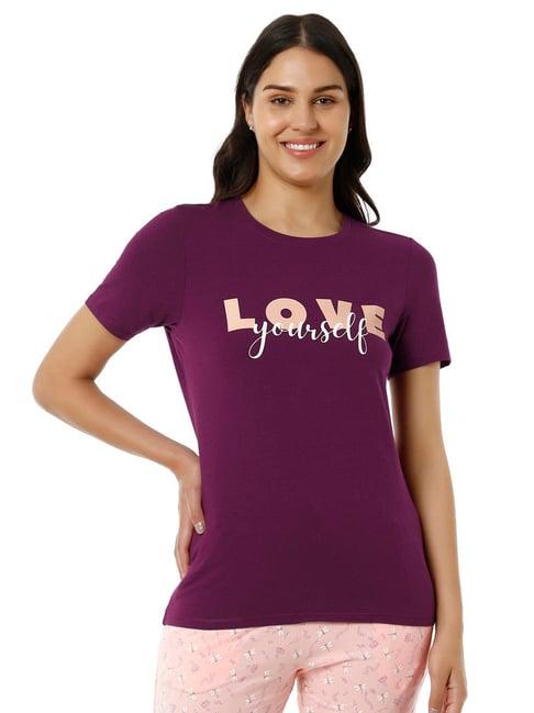 amante purple printed t-shirt