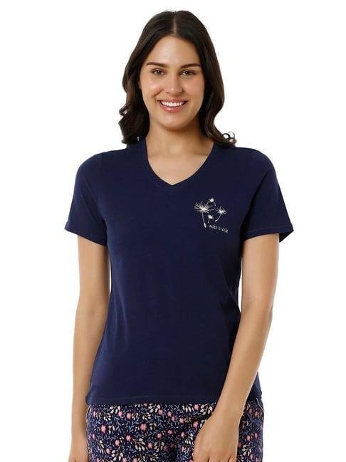 amante navy printed t-shirt