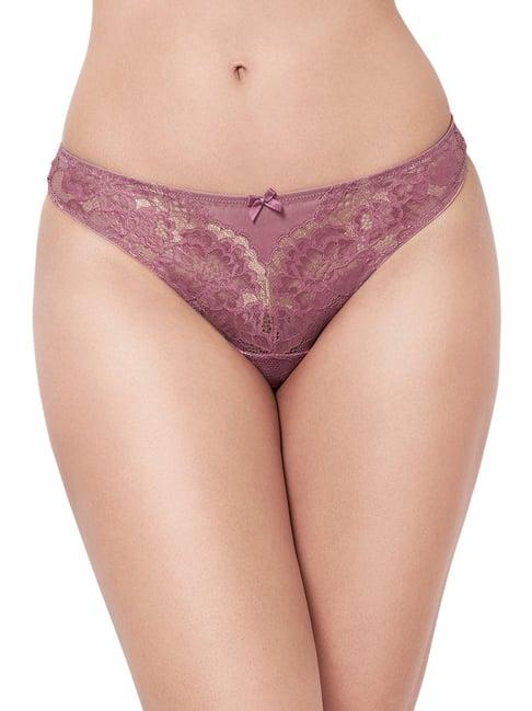 amante purple lace pattern thong panty