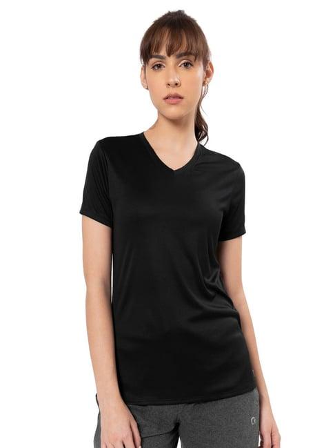 amante black regular fit sports t-shirt