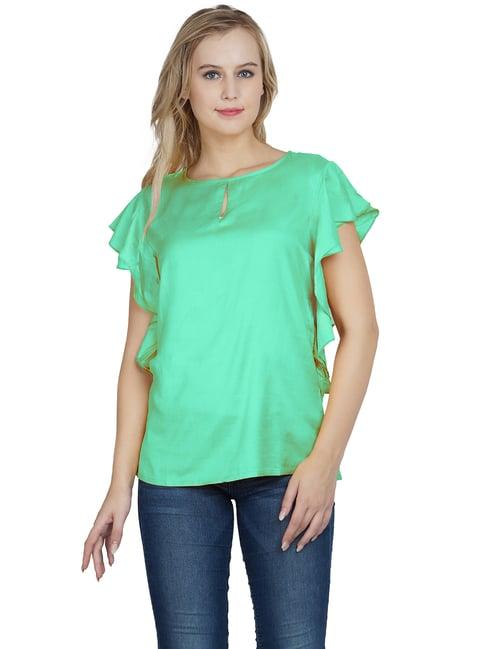 patrorna green regular fit top