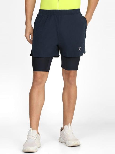 van heusen flex navy  regular fit shorts