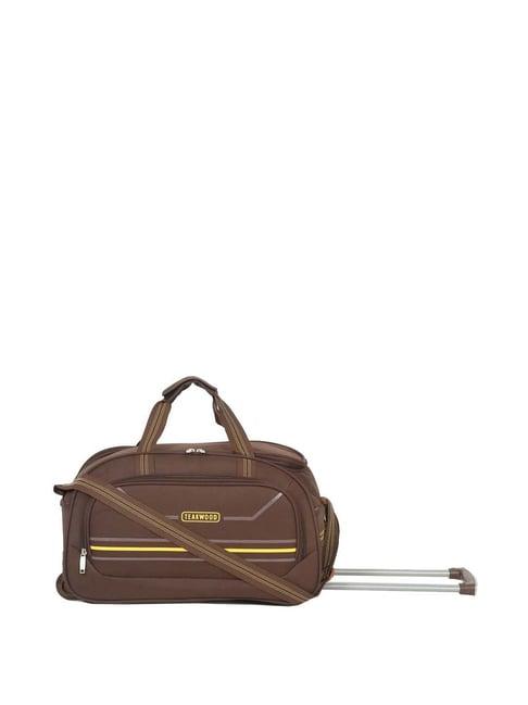 teakwood leathers brown large duffle trolley bag