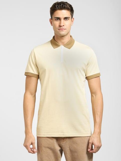 selected homme brown cotton regular fit polo t-shirt