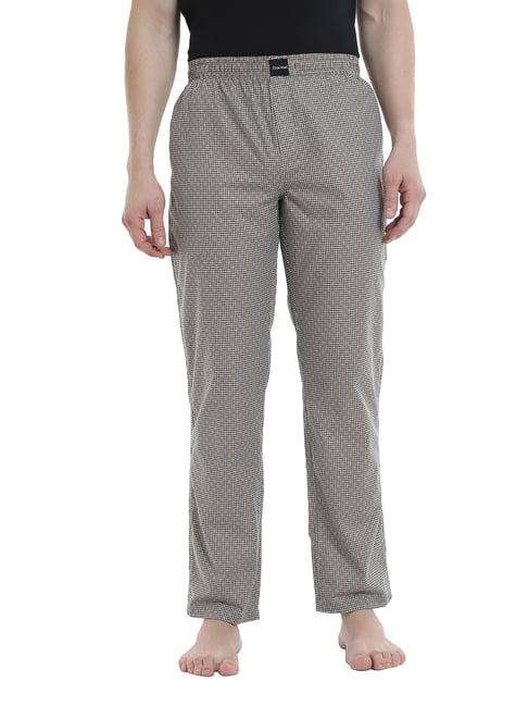 don vino grey regular fit check lounge pants