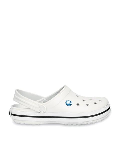 crocs men's crocband white back strap clogs