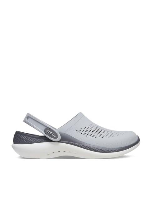 crocs men's literide slate grey back strap clogs