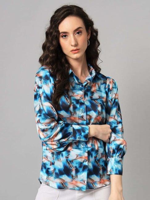 purys blue printed shirt