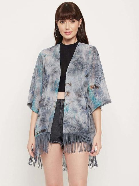 purys grey printed shrug