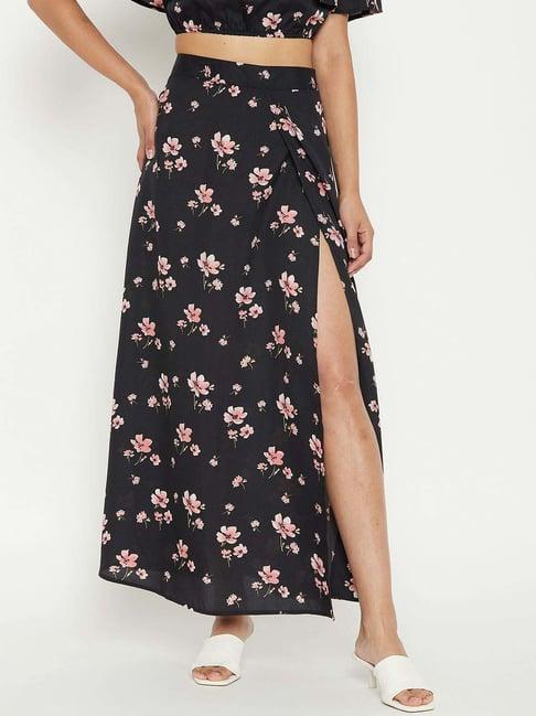 purys black printed maxi skirt